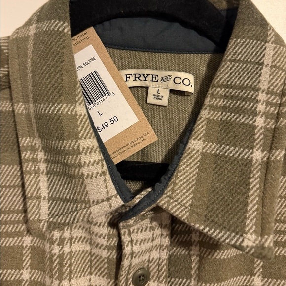Frye & Co Men's Plaid Fleece Shirt Size L - Picture 2 of 6